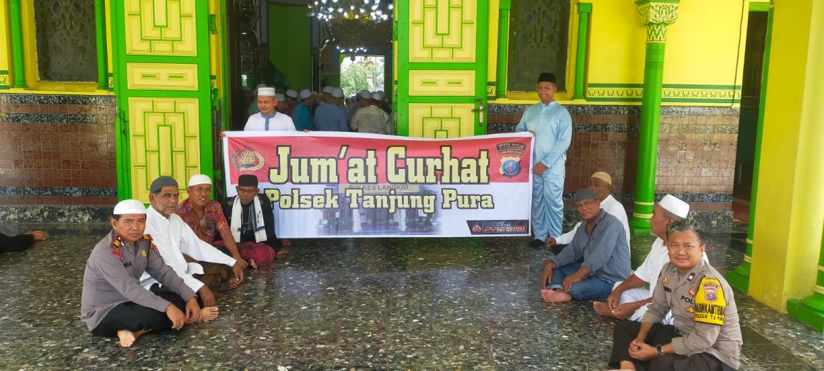 ” Program Quick Wins Presisi di Wilkum Polsek Tanjung Pura, Kapolsek Tanjung Pura AKP SURAHMAN SH Bersama Personil Polsek Tanjung Pura, Melaksanakan Kegiatan JUM’AT CURHAT