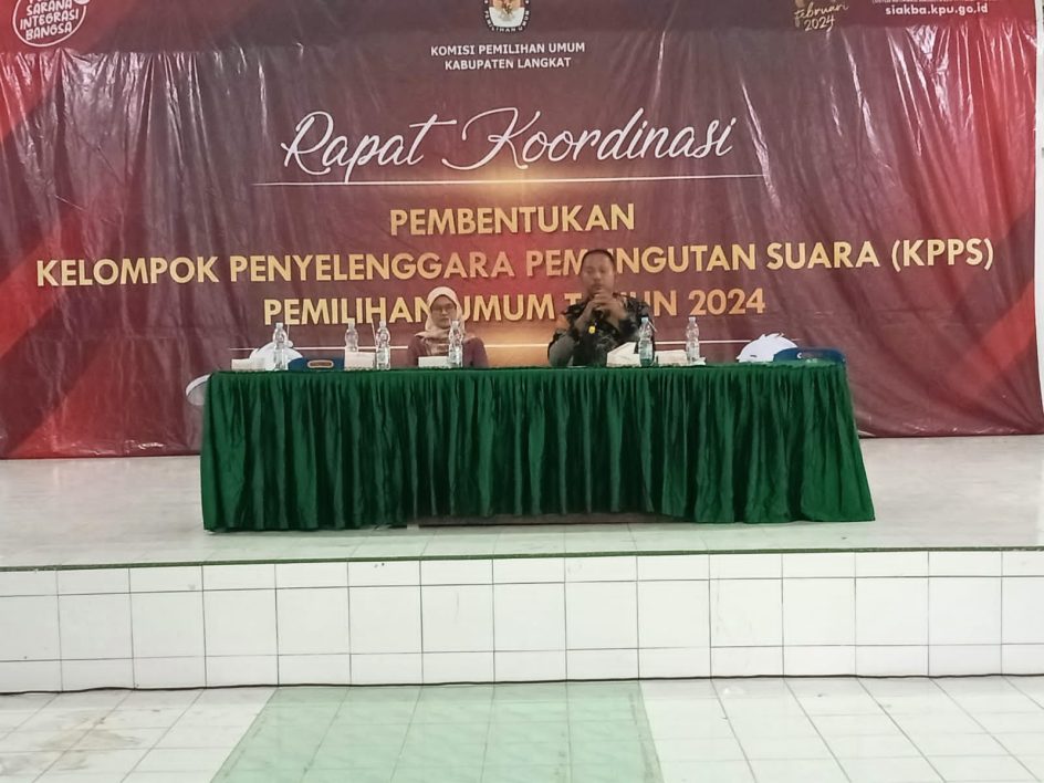 ” Rapat Koordinasi Pembentukan Kelompok Penyelenggara Pemungutan Suara ( KPPS ) Pemilihan Umum 2024  “