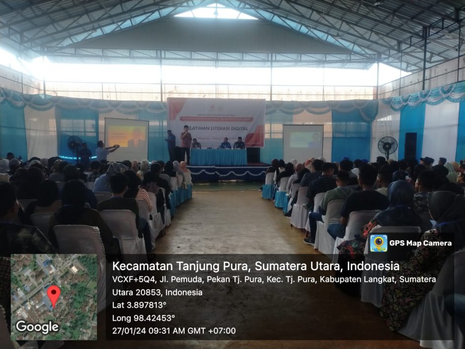 Personil Polsek Tanjung Pura Melaksanakan Pam Bintek Di Jln. Pemuda, Kec. Tanjung Pura, Langkat