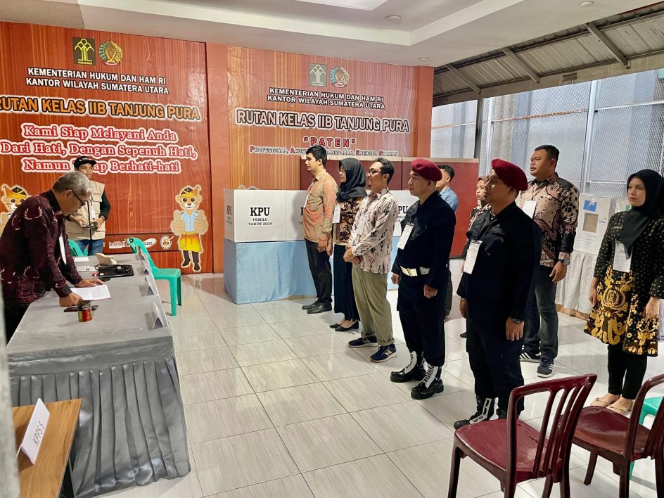Ratusan Warga Binaan Rutan Tanjung Pura Antusias salurkan hak pilih di TPS Khusus Rutan Tanjung Pura