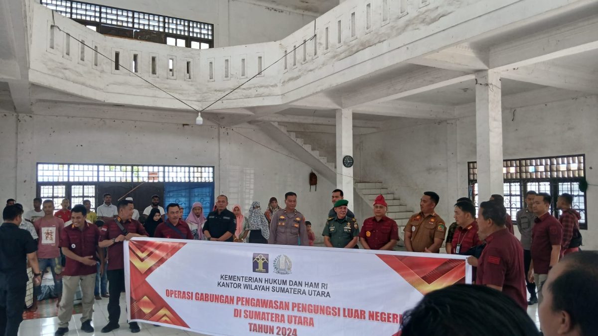 Kehadiran Team Operasi Gabungan Pengawasan Pengungsi Di Gedung Nasional Tanjung Pura.