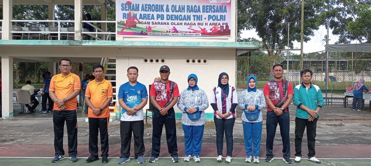 Olahraga Bersama, Personil Polsek Brandan Untuk Menjalain Silahturahmi Dan Integritas, Di Lapangan Pertamina Brandan.