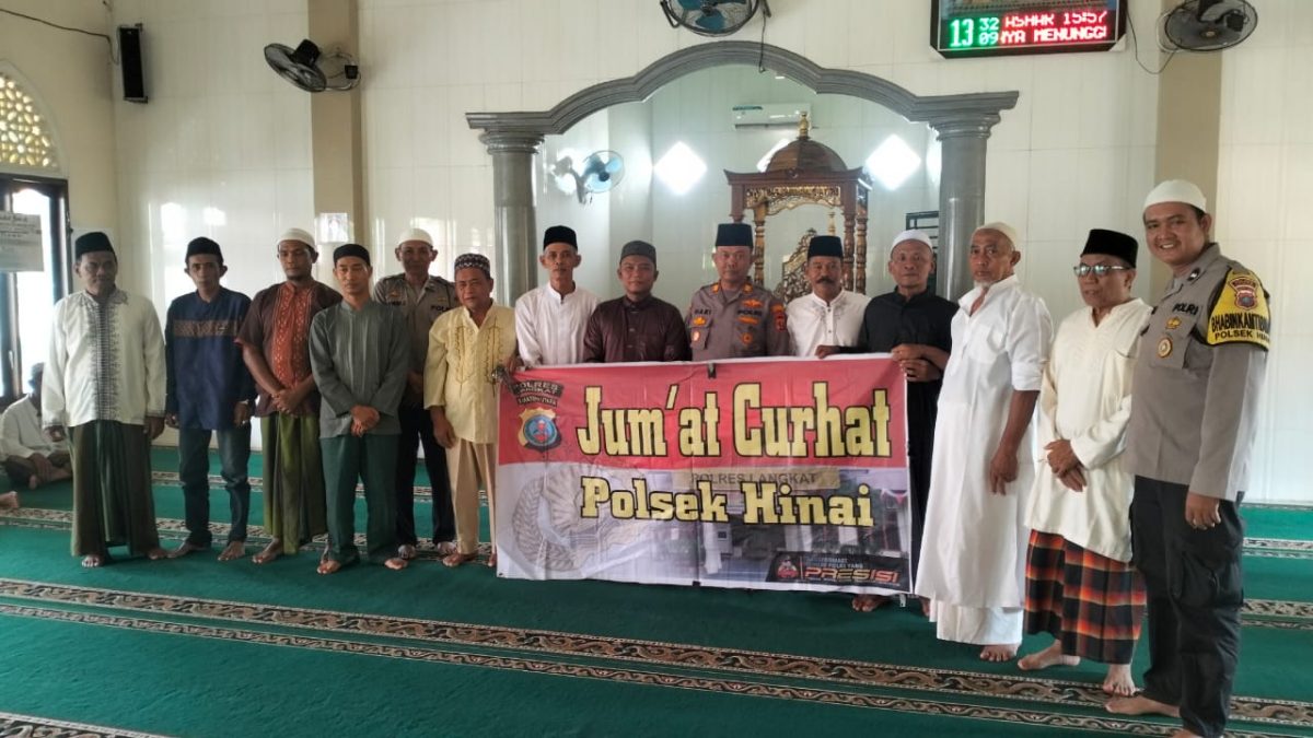 Kapolsek Hinai Yang Baru, Tatap Muka Kepada Warga Hinai ” Silahturahmi “, Ke Masyarakat Dalam Kegiatan Jumat Curhat.