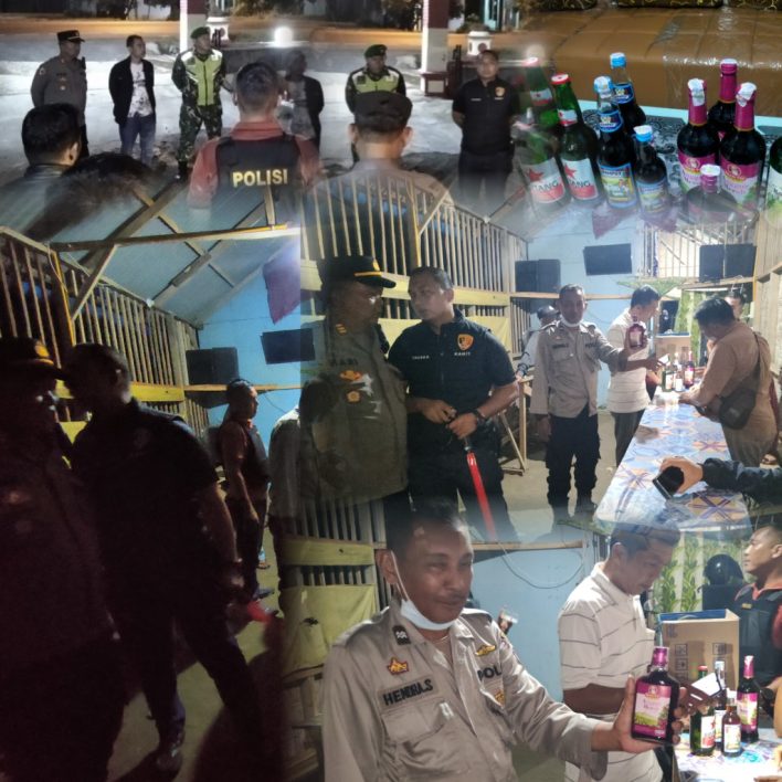 Forkopimca Hinai Gelar Razia Warung Remang-Remang, Temukan Botol Miras.
